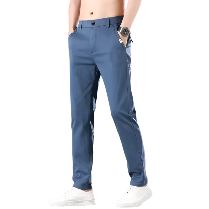 Slim-Fit Stretch Cotton Pants