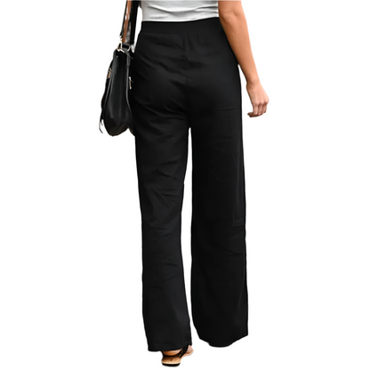 Cotton Linen Pants with Elastic Waist