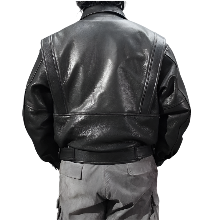 Men's Black Moto Leather Jacket