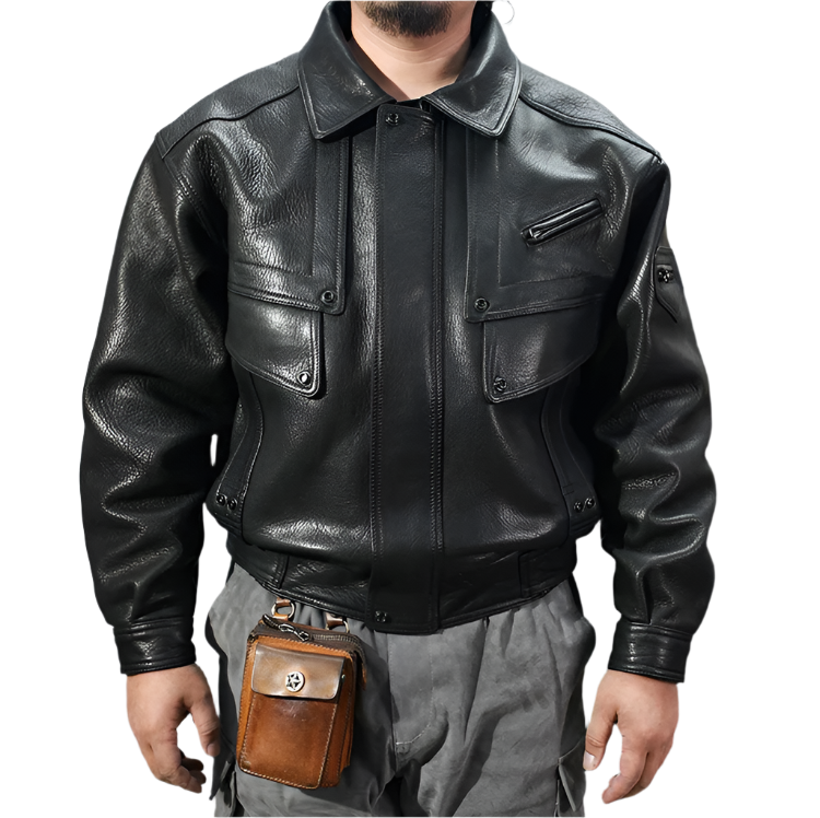 Men's Black Moto Leather Jacket