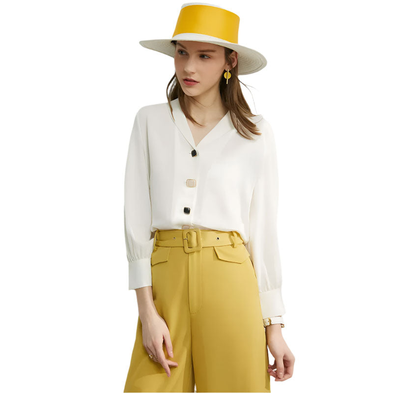 Women's Chiffon V-Neck Blouse