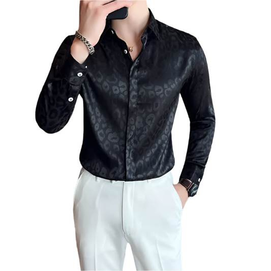 Men's Luxury Print Tuxedo Blouse