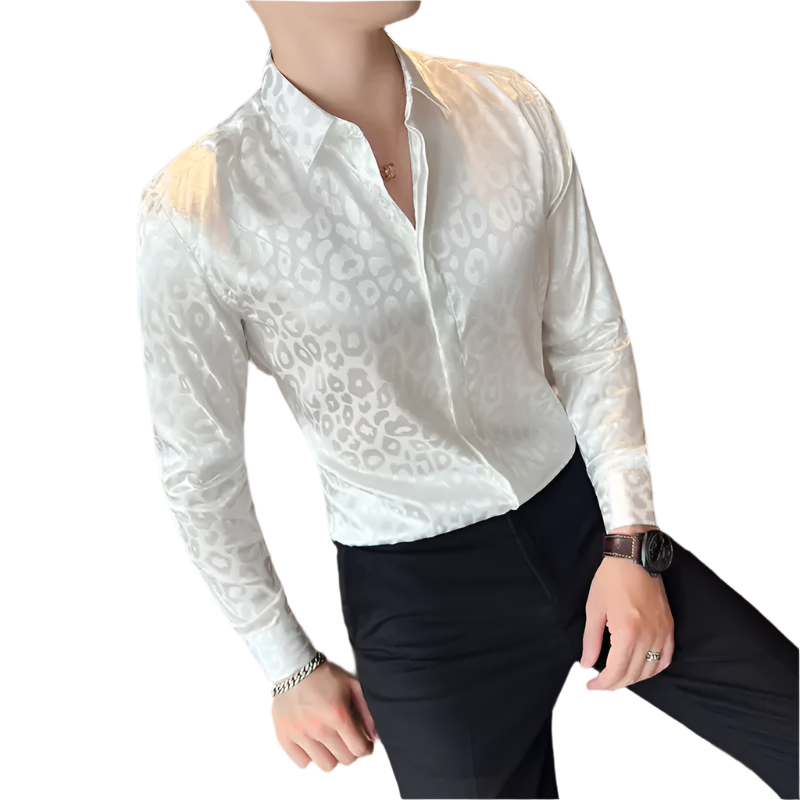 Men's Luxury Print Tuxedo Blouse